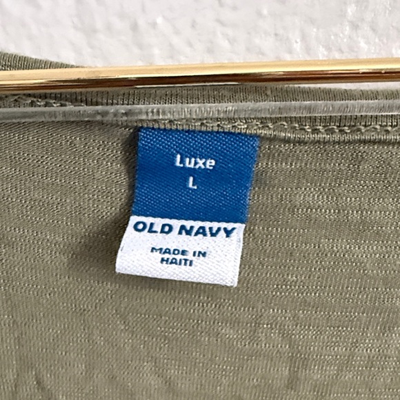 Old Navy Sage Green V-Neck Tee - Picture 2 of 4